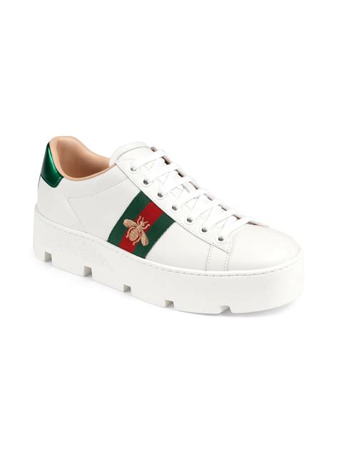 gucci new ace platform bee sneakers